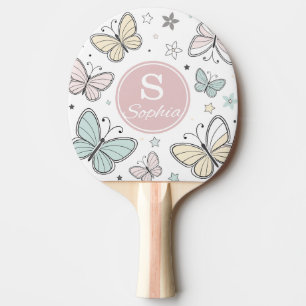 Flickor Fjäril Monogram Söt Personlig gåva Pingisracket