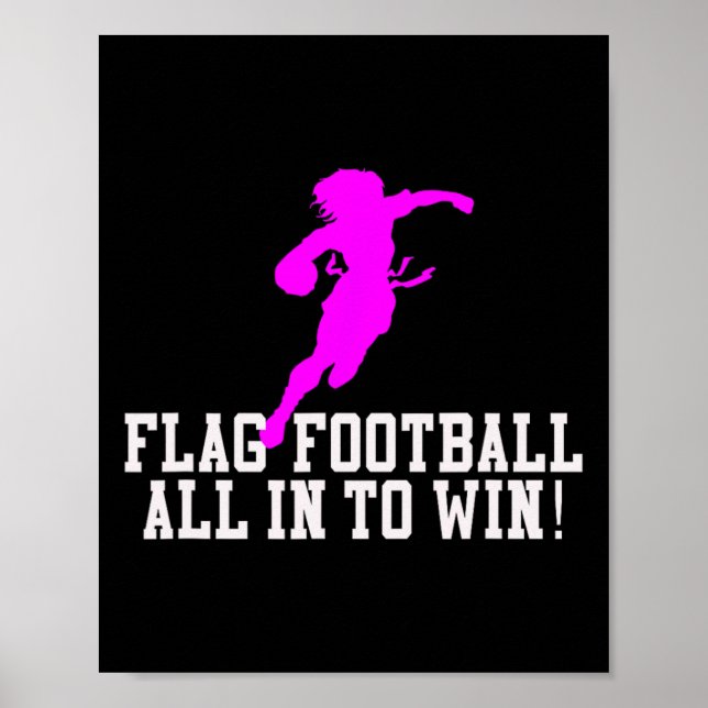 Flickor Flagga Football För barn Youth or Women Vu Poster (Framsidan)