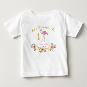 Flickor: Flamingle 1:a födelsedagshytten T-shirt
