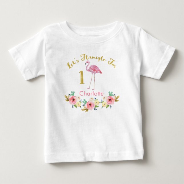 Flickor: Flamingle 1:a födelsedagshytten Tröja (Framsida)