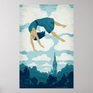 Flickor Flyter i Luft Poster