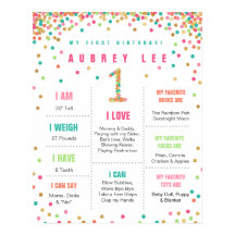 Flickor födelsedag Mint Teal Rosa Första födelseda