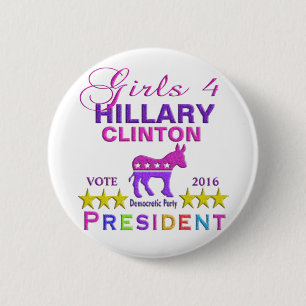 Flickor för den Hillary Clinton presidenten Knapp