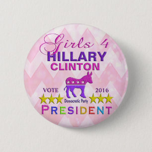 Flickor för den Hillary Clinton presidenten Knapp