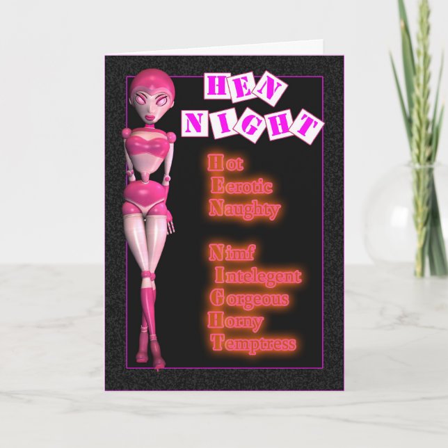 Flickor för Hen Nattfest-inbjudan Inbjudan (Framsida)