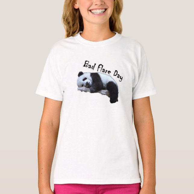 Flickor för Panda för dåligasignalljusdag T Shirt (Framsida)