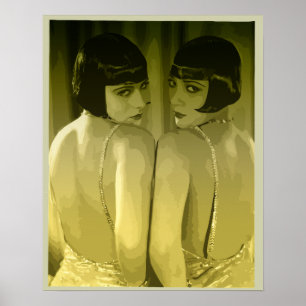 flickor för vintage20-talklaff poppar konst "moss poster