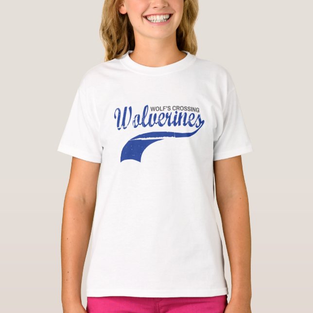 Flickor för WolverinesbaseballRaglan T-shirt (Framsida)
