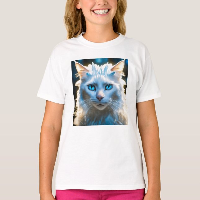 Flickor - förklädnadsmall Kat Girls Kids T-Shirt (Framsida)