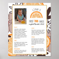 Flickor första 100 Mat Baby avvänjning Poster