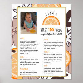 Flickor första 100 Mat Baby avvänjning Poster
