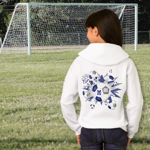 Flickor, fotbollar stjärnor blå grått-personlig t shirt