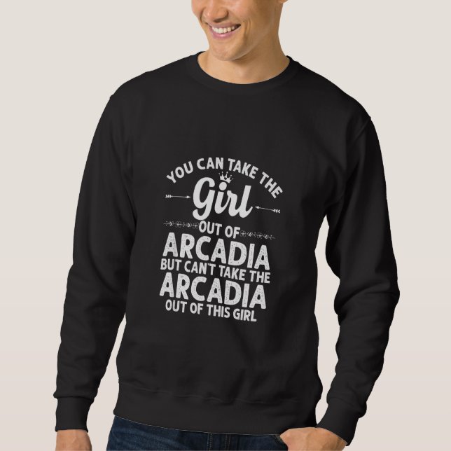 Flickor från Arcadia Ca California Funny Home Root Lång Ärmad Tröja (Framsida)