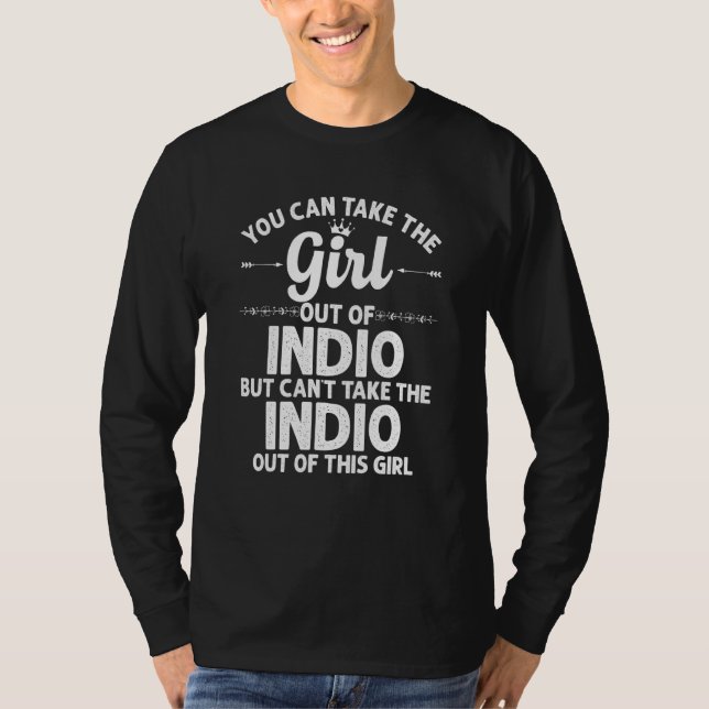 Flickor från Indio Ca California Funny Home Roots T Shirt (Framsida)