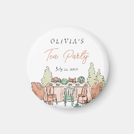 Flickor från Tea party födelsedag söt Magnet