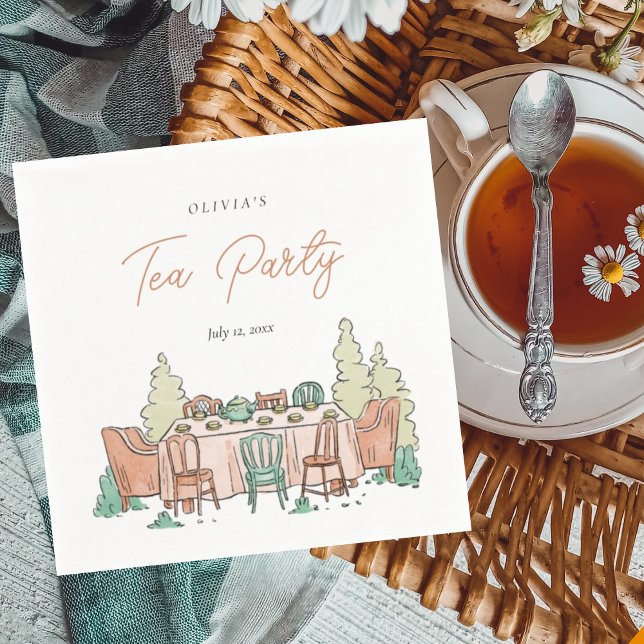 Flickor från Tea party födelsedag söt Pappersservett (Skapare uppladdad)