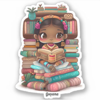 Flickor från World Reading - Guyana Klistermärken