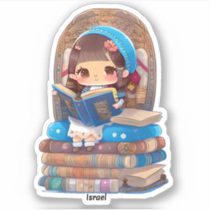 Flickor från World Reading - Israel Klistermärken