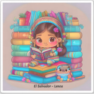 Flickor från World Reading - Lenca of El Salvador Klistermärken