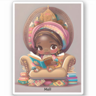 Flickor från World Reading - Mali Klistermärken