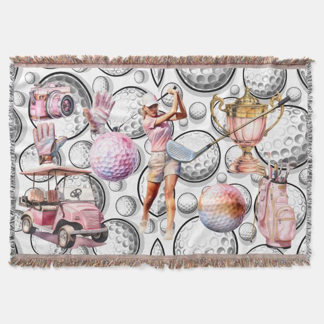 Flickor går Golfing Filt (Framsidan)