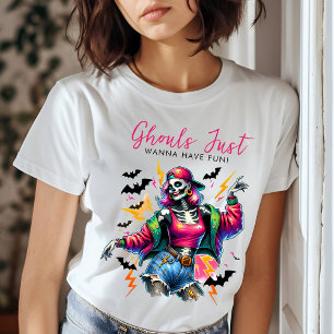 Flickor Ghouls Night Out Vuxen Halloween fest T Shirt