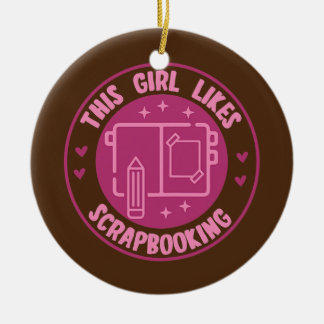 Flickor gillar skrapbokning av Hobby Crafter Desig Julgransprydnad Keramik