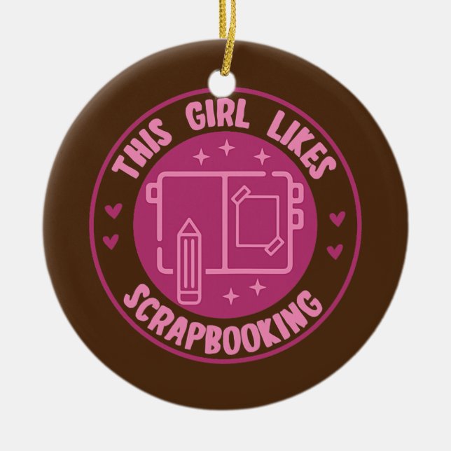 Flickor gillar skrapbokning av Hobby Crafter Desig Julgransprydnad Keramik (Framsidan)