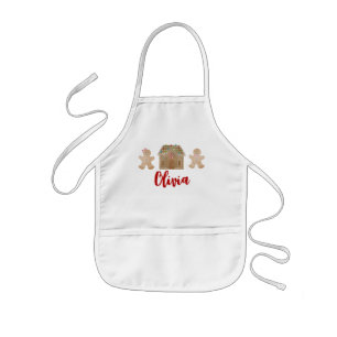 Flickor Gingerbröd Apron, barn Apron Barnförkläde