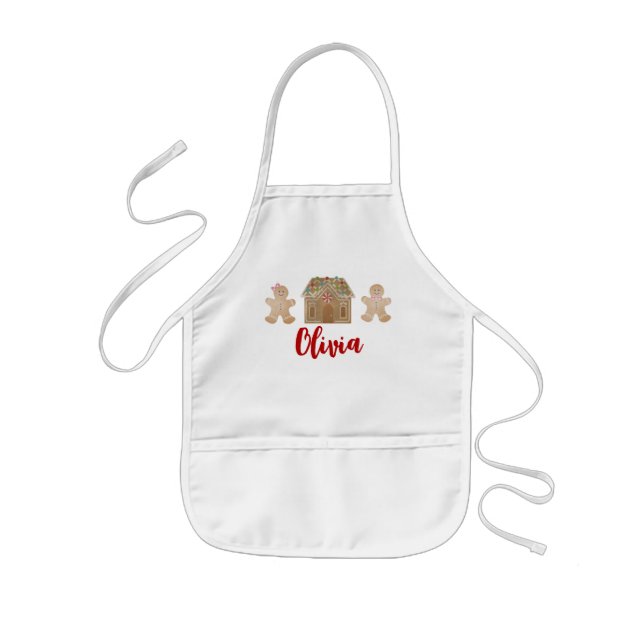 Flickor Gingerbröd Apron, barn Apron Barnförkläde (Framsidan)