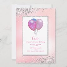 Flickor Glittery Balloons Birthday