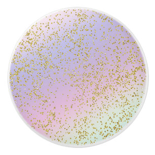 Flickor Glittrar Regnbåge Pastell Guld Glitter Fan Knopp
