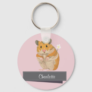 Flickor Golden Hamster Nyckelring