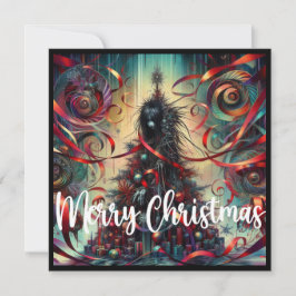 Flickor Gömmer i Festive Gothic Julgran Julkort