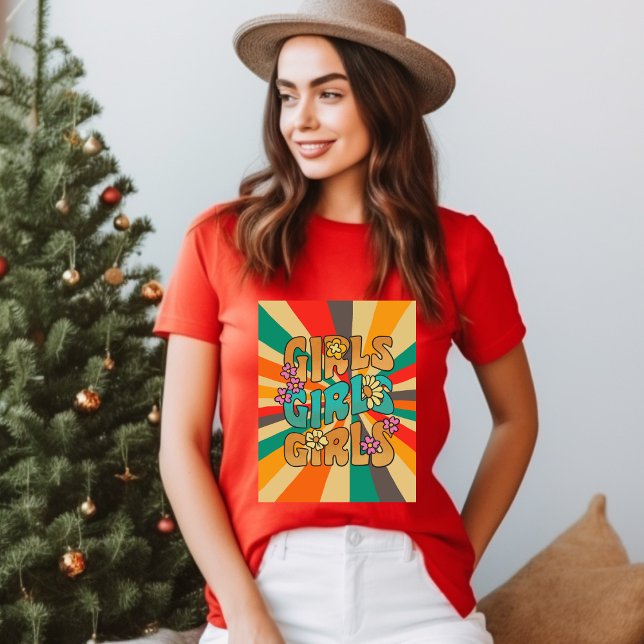 Flickor Groovy 70's vintage retro T-shirt (Skapare uppladdad)