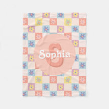 Flickor Groovy Rosa Retro 70-Tal Barn Monogram