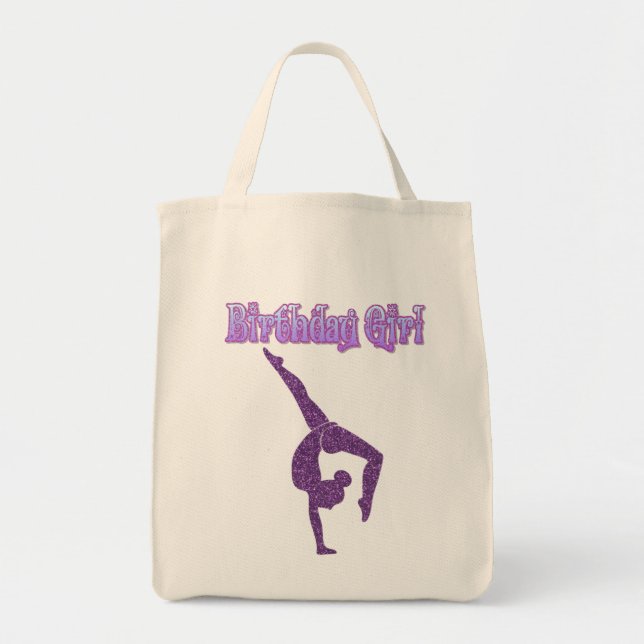 Flickor Gymnastics Birthday Girl Tygkasse (Framsidan)