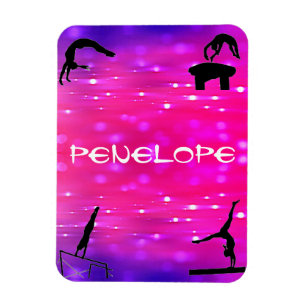 Flickor Gymnastics Events Rosa / Lila Magnet