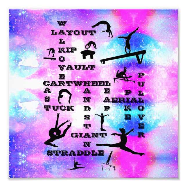 Flickor Gymnastics Skills Foto EnUtvidgning (Framsidan)