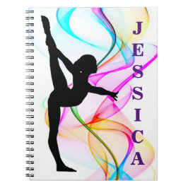 Flickor Gymnastics Spiral Swirls Photo Notebook Anteckningsbok
