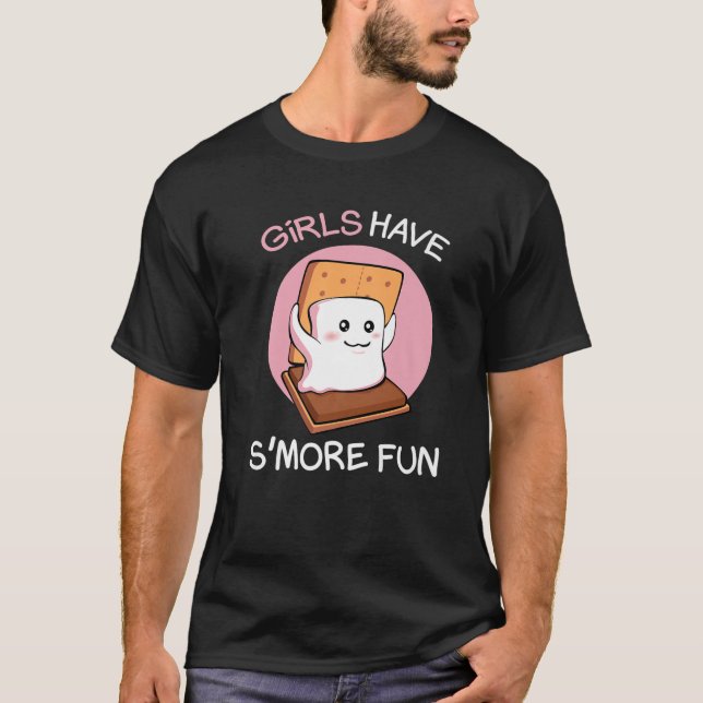 Flickor har större Roligt Camping Camper Glamping  T Shirt (Framsida)