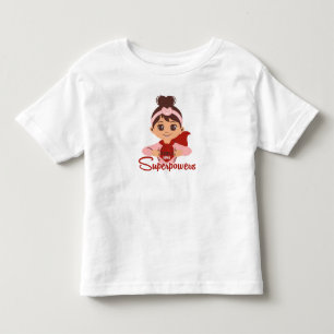 Flickor Har Superkrafter Superhjälte Cape Barn T Shirt