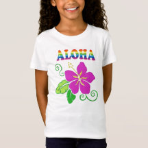Flickor Hawaiian Hibiscus Flower T-shirt