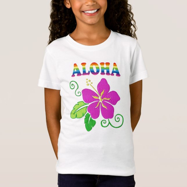 Flickor Hawaiian Hibiscus Flower T-shirt (Framsida)
