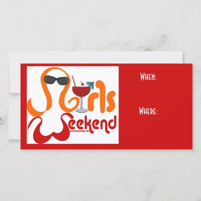 Flickor Helg-inbjudan (Framsida)