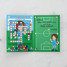 Flickor - hemligt meddelande om fotboll Grattis på