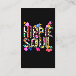 Flickor Hippie 60-tal 70-tal Färgblommor Peace Visitkort