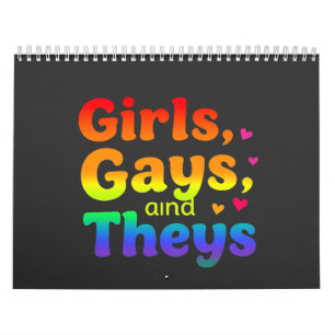 Flickor, homosexuella och deras HBT-Pride, månadsi Kalender