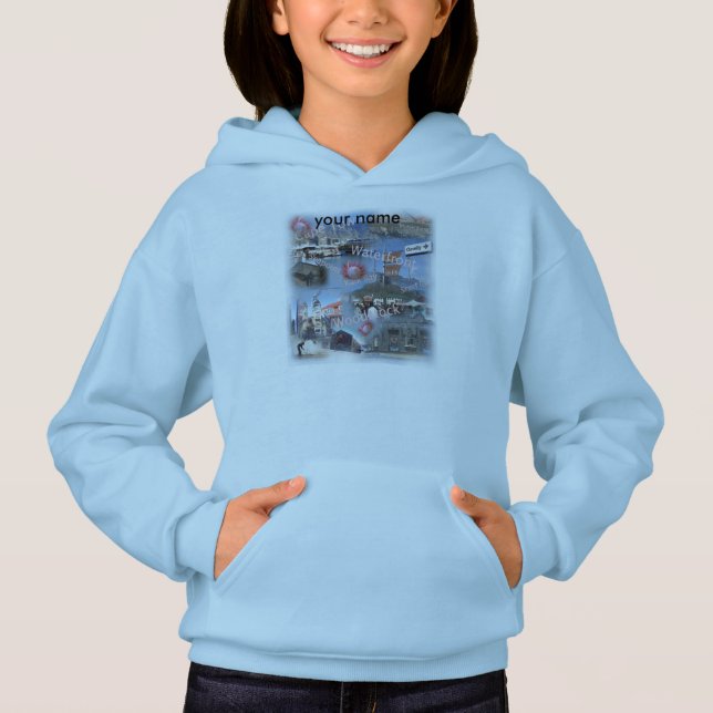 Flickor Hooded Sweatshirt från Kapstaden T Shirt (Framsida)