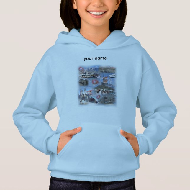 Flickor Hooded Sweatshirt från Kapstaden T Shirt (Framsida)